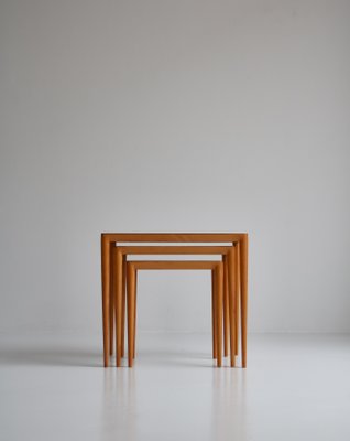 Birch Nesting Tables by Severin Hansen Jr for Haslev Møbelfabrik, Denmark, Set of 3-WRF-1133970