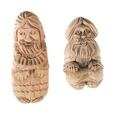 Birch Wood Statuettes, Set of 2-NJV-843526