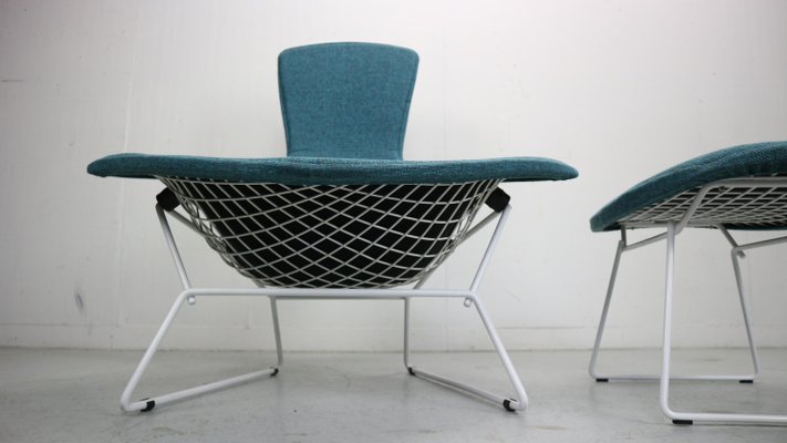 Bird Chair and Ottoman attributed to Harry Bertoia for Knoll, 1970s, Set of 2-DT-2026121