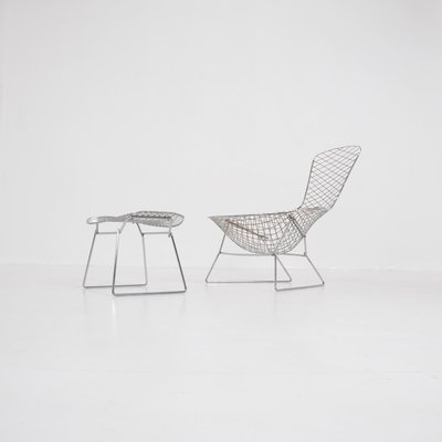 Bird Chair with Ottoman by H. Bertoia for Knoll International & De Coene, 1950s, Set of 2-VT-731896