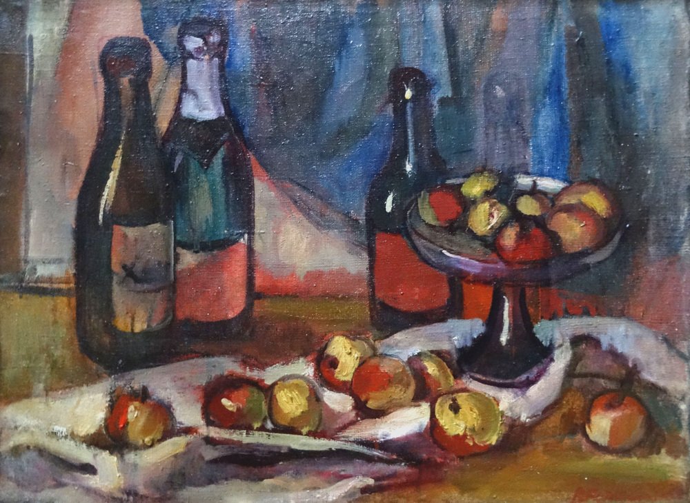 Biruta Baumane, Still Life with Apples, 1961, Oil on Canvas