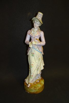 Biscuit Porcelain Figure of Lady, Sitzendorf, 1800s-NUC-1332135