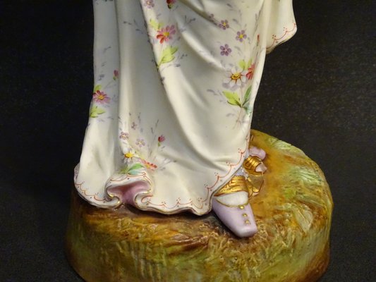 Biscuit Porcelain Figure of Lady, Sitzendorf, 1800s-NUC-1332135