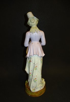 Biscuit Porcelain Figure of Lady, Sitzendorf, 1800s-NUC-1332135