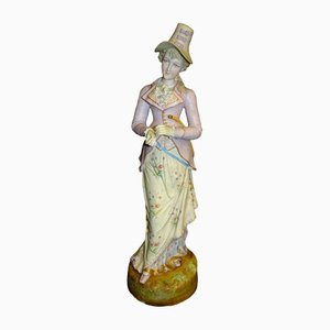 Biscuit Porcelain Figure of Lady, Sitzendorf, 1800s-NUC-1332135