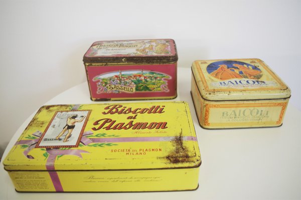 Biscuit Tins, 1960s, Set of 3-KNM-941705