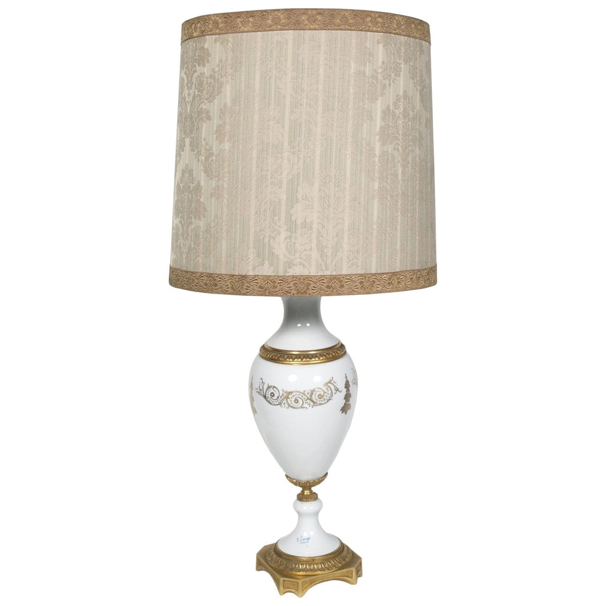 Bisque Porcelain and Gilded Bronze Table Lamp, 1930s