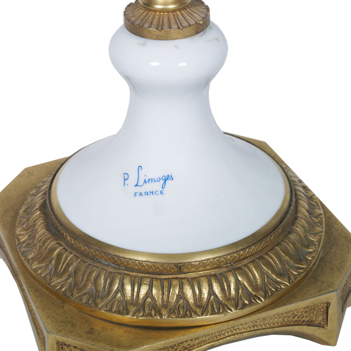 Bisque Porcelain and Gilded Bronze Table Lamp, 1930s