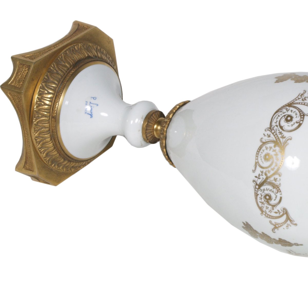 Bisque Porcelain and Gilded Bronze Table Lamp, 1930s