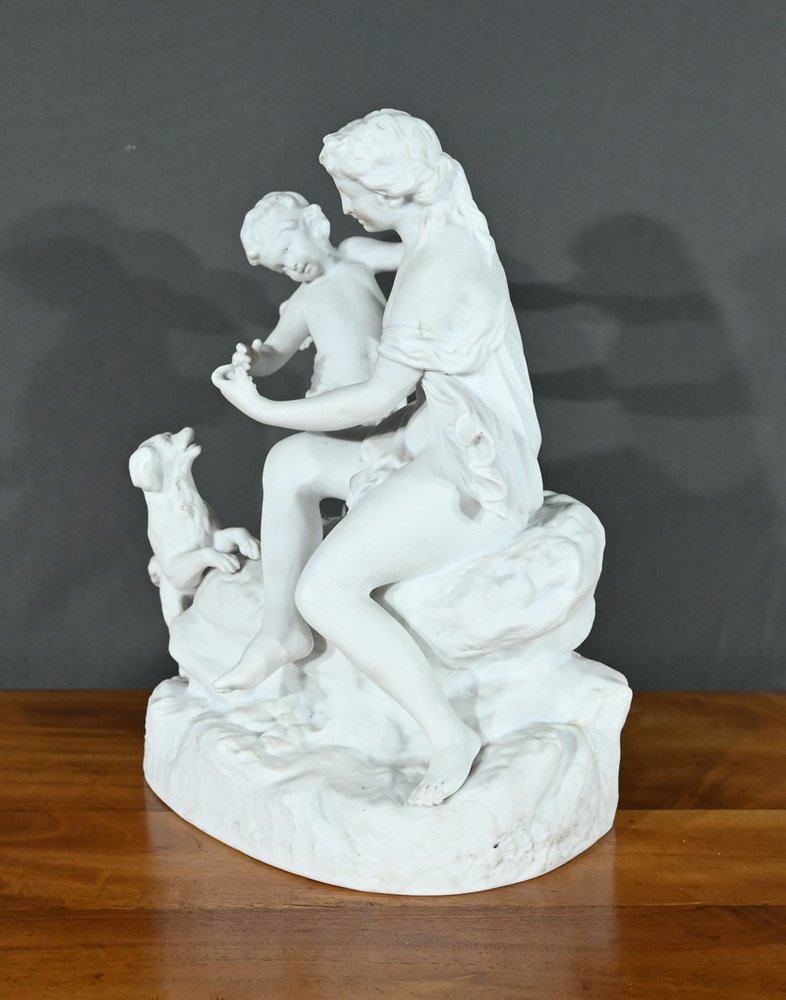 Bisque Sculpture of Venus and Amor, Late 19th Century