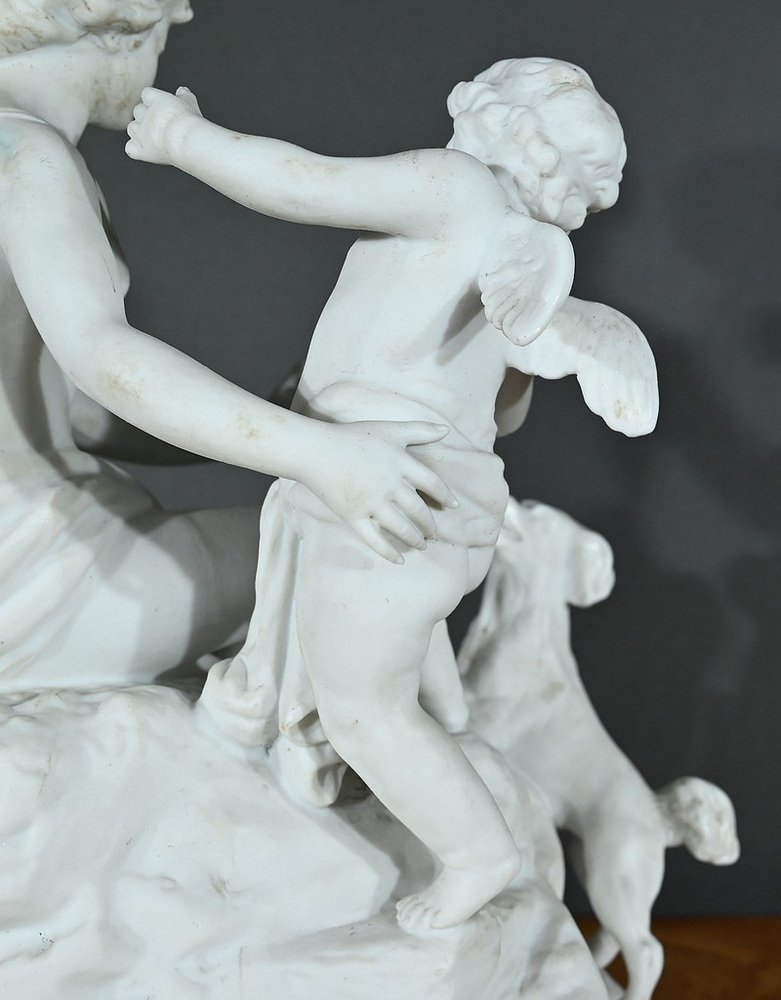 Bisque Sculpture of Venus and Amor, Late 19th Century