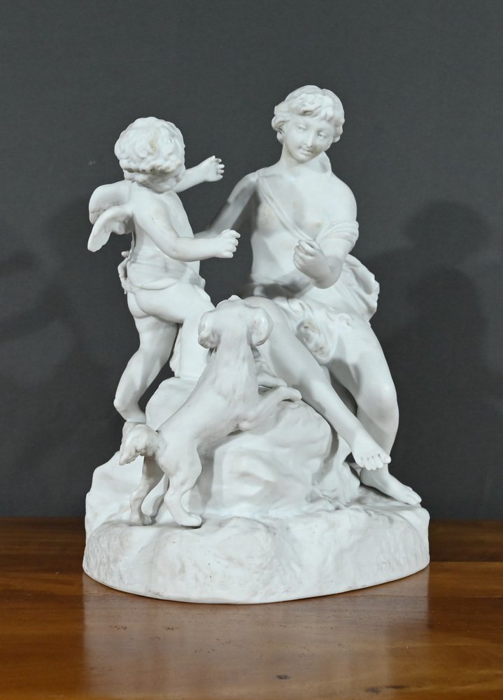 Bisque Sculpture of Venus and Amor, Late 19th Century