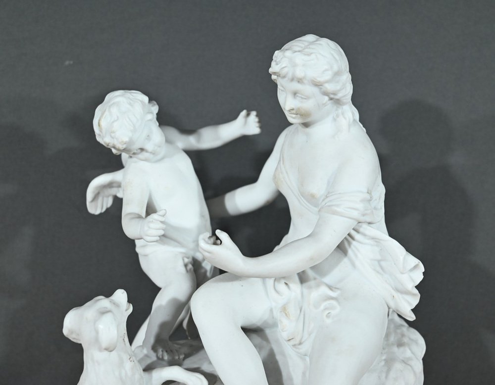 Bisque Sculpture of Venus and Amor, Late 19th Century