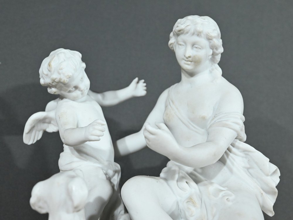 Bisque Sculpture of Venus and Amor, Late 19th Century