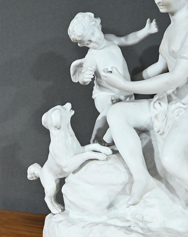 Bisque Sculpture of Venus and Amor, Late 19th Century