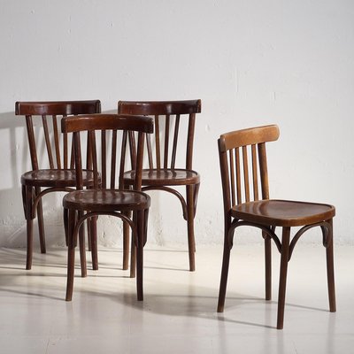 Bistro Dining Chairs from Thonet, 1940, Set of 4-ZNJ-2035308