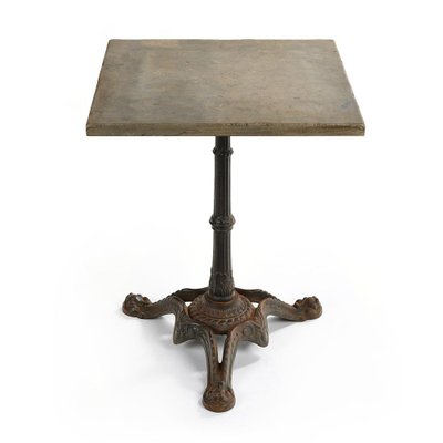 Bistro Table in Cast Iron and Stone-NQ-1015186