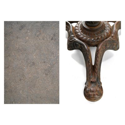 Bistro Table in Cast Iron and Stone-NQ-1015186