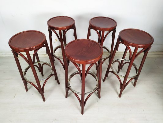 Bistrot Bar Stools, 1980s, Set of 5-EAD-1781463