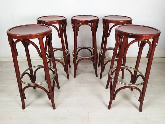 Bistrot Bar Stools, 1980s, Set of 5-EAD-1781463