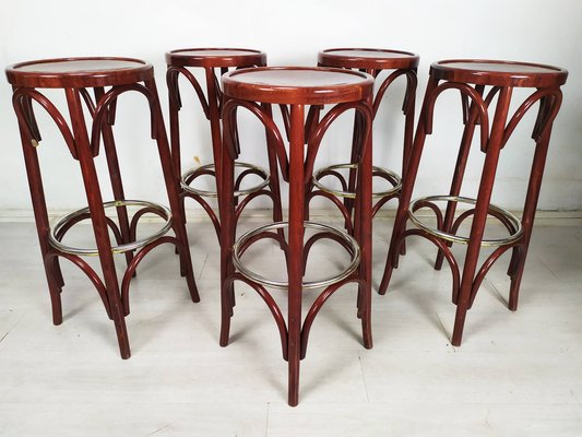 Bistrot Bar Stools, 1980s, Set of 5-EAD-1781463