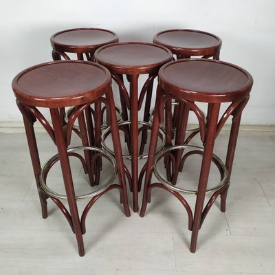 Bistrot Bar Stools, 1980s, Set of 5-EAD-1781463