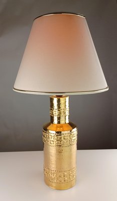 Bitossi Gold Glazed Table Lamp with Decorative Hand Incised Bands from Bitossi, 1960s-VVO-1990375