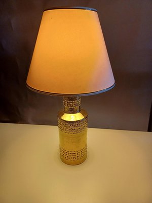 Bitossi Gold Glazed Table Lamp with Decorative Hand Incised Bands from Bitossi, 1960s-VVO-1990375