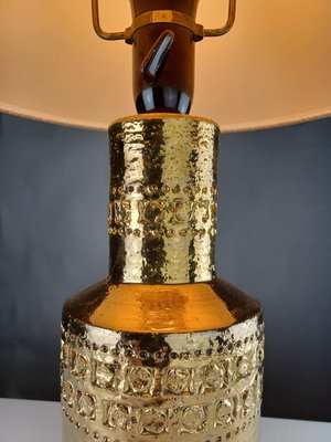 Bitossi Gold Glazed Table Lamp with Decorative Hand Incised Bands from Bitossi, 1960s-VVO-1990375