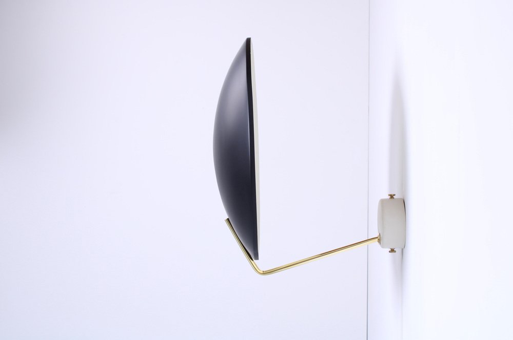 Black 232 Wall Lamp in Brass attributed to Bruno Gatta for Stilnovo, 1950s