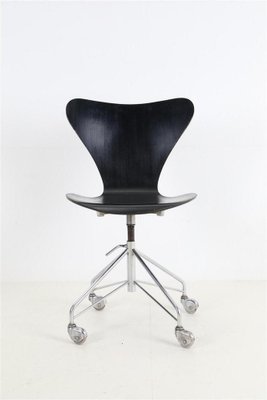 Black 3117 Office Swivel Chair by Arne Jacobsen for Fritz Hansen, 1970-NIX-1804702