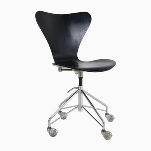 Black 3117 Office Swivel Chair by Arne Jacobsen for Fritz Hansen, 1970-NIX-1804702