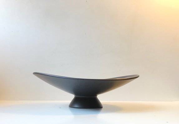 Black Abstract Pottery Bowl Burgundia by Svend Aage Holm-Sorensen for Soholm, 1950s-LCR-819710