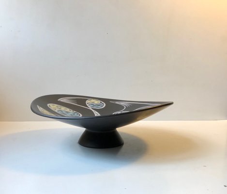 Black Abstract Pottery Bowl Burgundia by Svend Aage Holm-Sorensen for Soholm, 1950s-LCR-819710