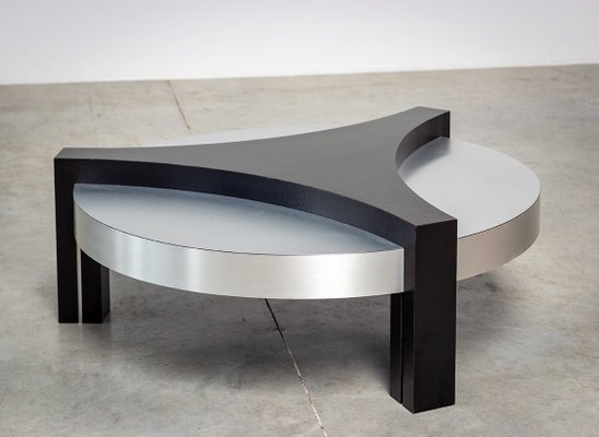 Black and Aluminum Low Table, 1970s-YI-1130917