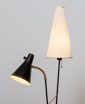 Black and Brass Floor Reading Lamp attributed to Hans Bergström for Attaljé Lyktan, 1950s-JE-1401196