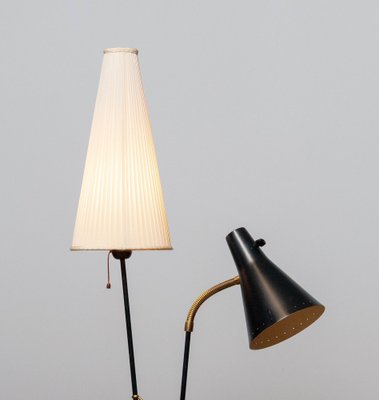 Black and Brass Floor Reading Lamp attributed to Hans Bergström for Attaljé Lyktan, 1950s-JE-1401196