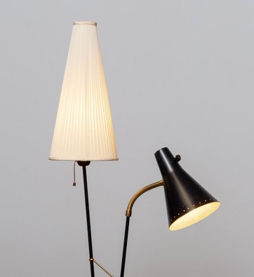 Black and Brass Floor Reading Lamp attributed to Hans Bergström for Attaljé Lyktan, 1950s-JE-1401196