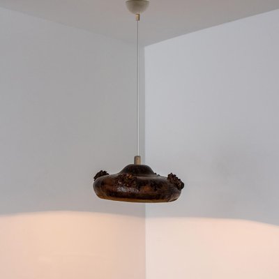 Black and Brown Ceramic Pendant Light, Denmark, 1970s-VDW-1754770