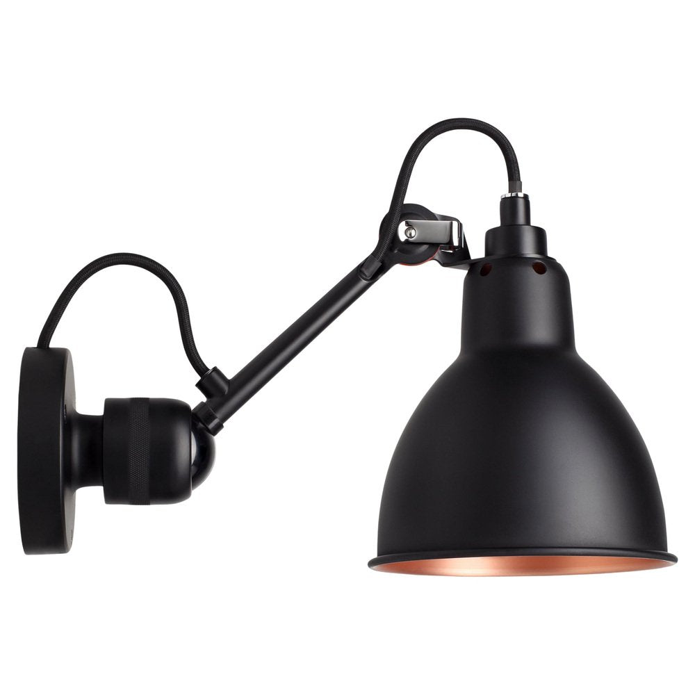 Black and Copper Lampe Gras N° 304 Wall Lamp by Bernard-Albin Gras