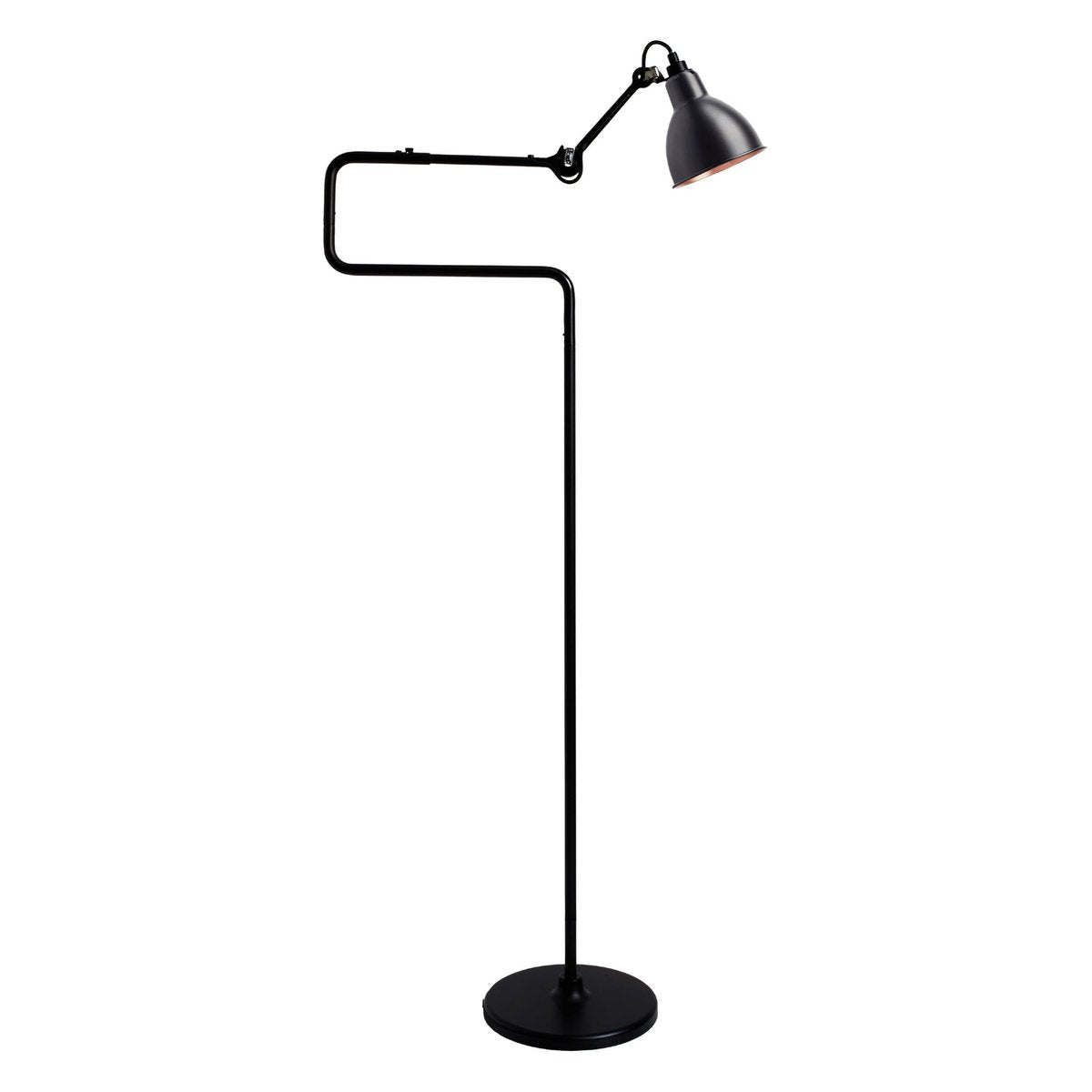 Black and Copper Lampe Gras N° 411 Floor Lamp by Bernard-Albin Gras