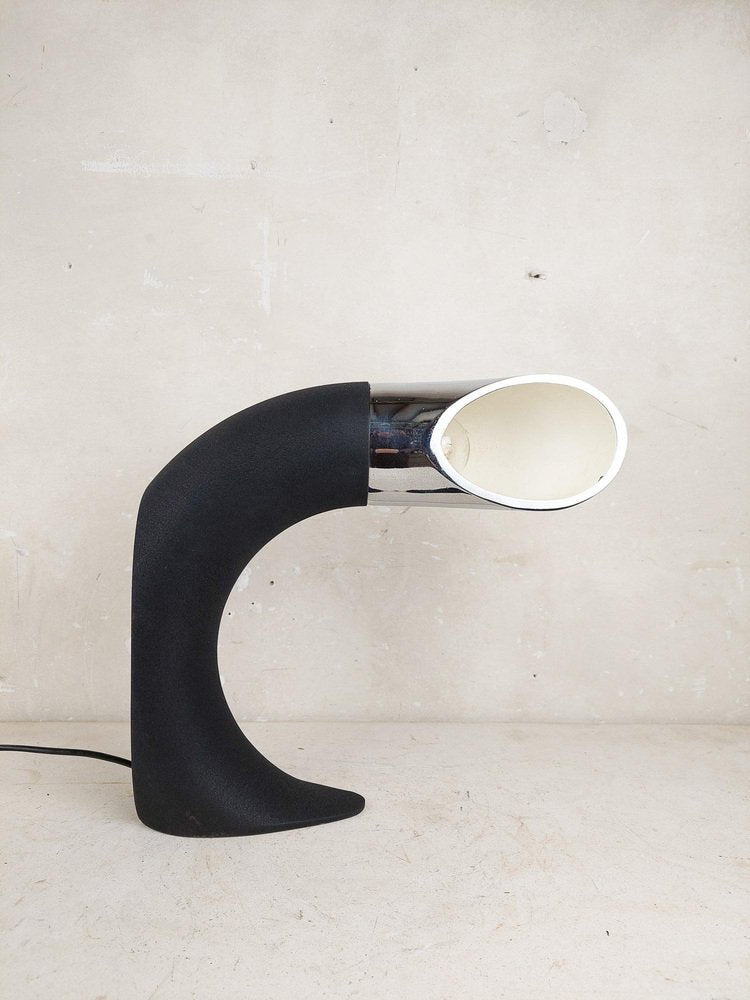 Black and Crome Table Lamp with Rotatable Shade, 1970s