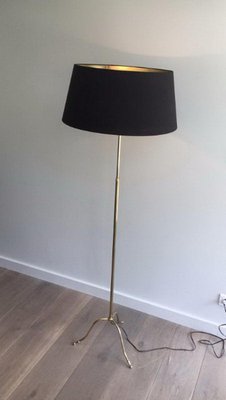 Black and Golden Brass Parquet Lamp, 1940s-BA-1365775