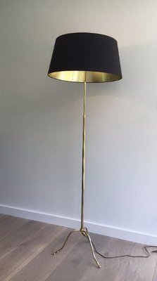 Black and Golden Brass Parquet Lamp, 1940s-BA-1365775