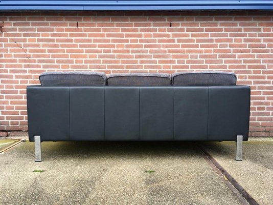 Black and Grey Leather and Fabric Sofa from De Sede, 1980s