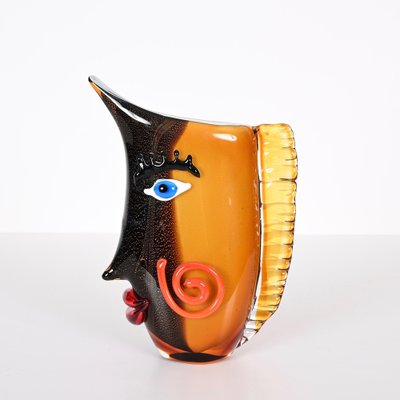 Black and Orange Sommerso Murano Glass Vase by Mario Badioli, 1980s-JDR-1355702