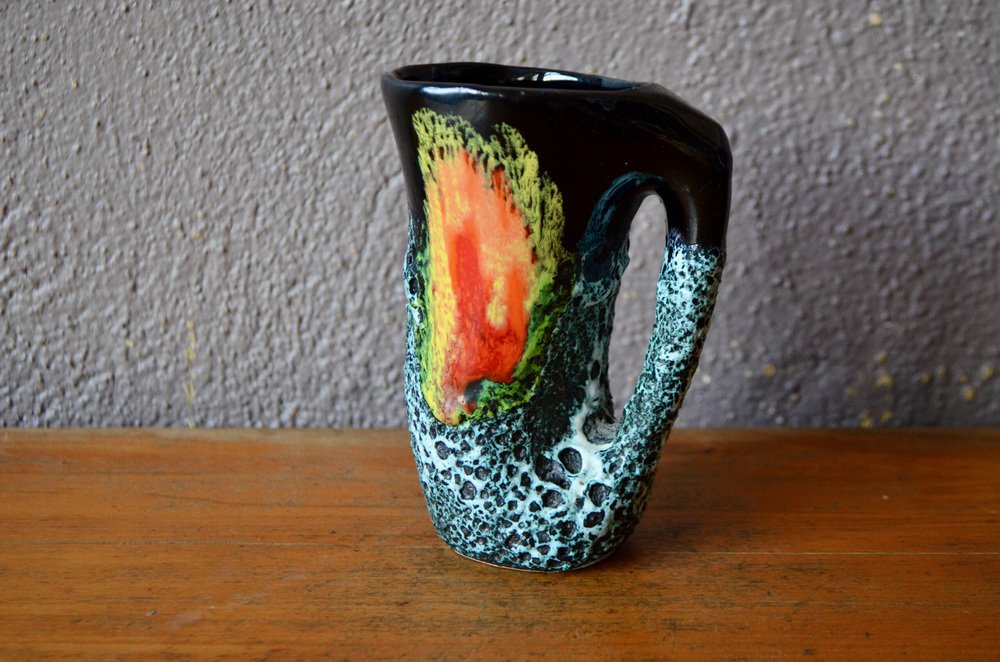 Black and Orange Vase in Free Shape