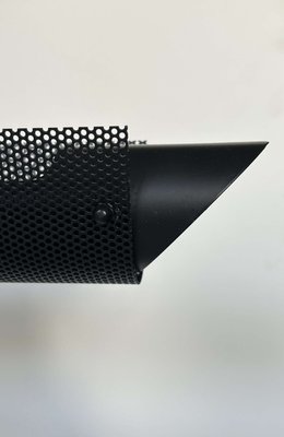 Black and Perforated Tubular Metal Wall Lights from Parscot, France, 1980, Set of 2-KAI-2035456