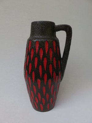 Black and Red Ceramic Fat Lava Vase from Scheurich, 1960s-EY-626979