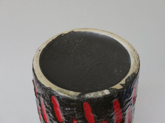 Black and Red Ceramic Fat Lava Vase from Scheurich, 1960s-EY-626979